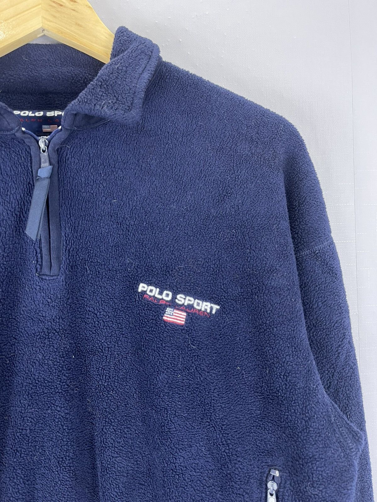 Polo Ralph Lauren × Vintage Vintage 90s Polo Sport Ralph Lauren USA Half Zipper Sweater Size US S / EU 44-46 / 1 - 4 Thumbnail