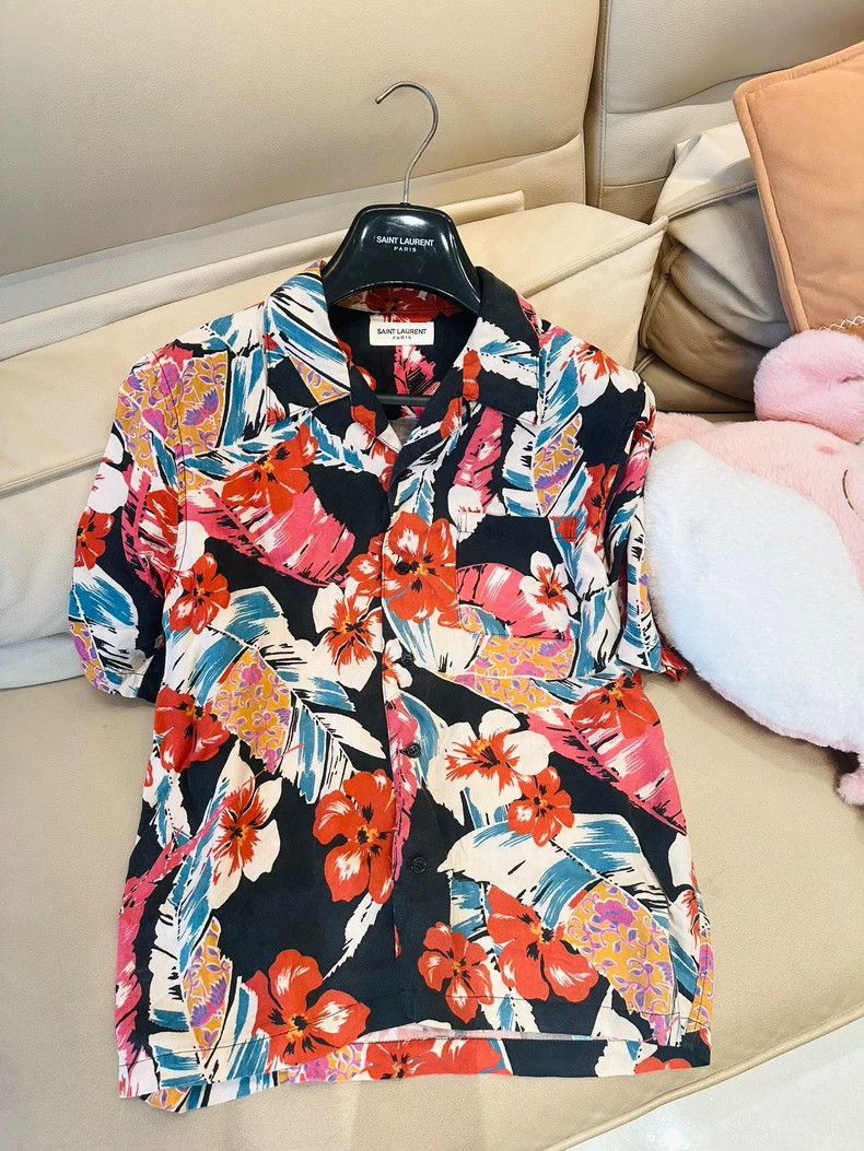 Saint Laurent Paris Saint Laurent Tropical Floral Short Sleeve Shirt- Size US S / EU 44-46 / 1 - 1 Thumbnail