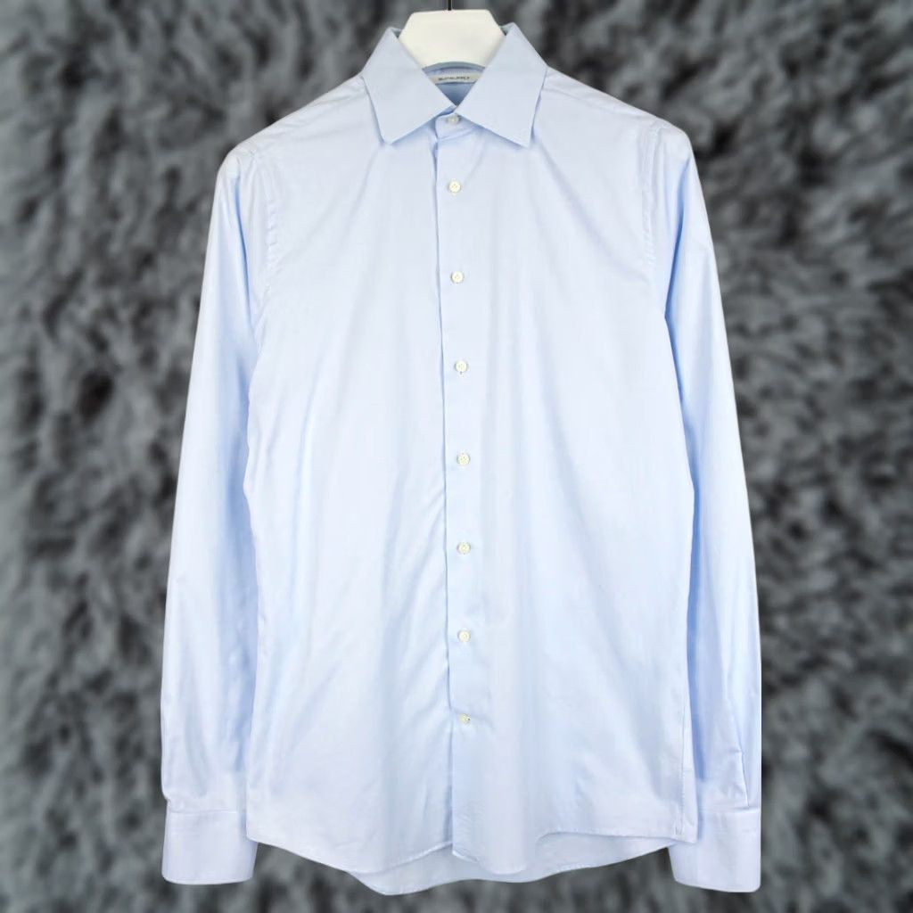 Suitsupply SUITSUPPLY Extra Slim Fit Formal Shirt Men's MEDIUM Blue Button Long Sleeve Size 40R - 1 Thumbnail