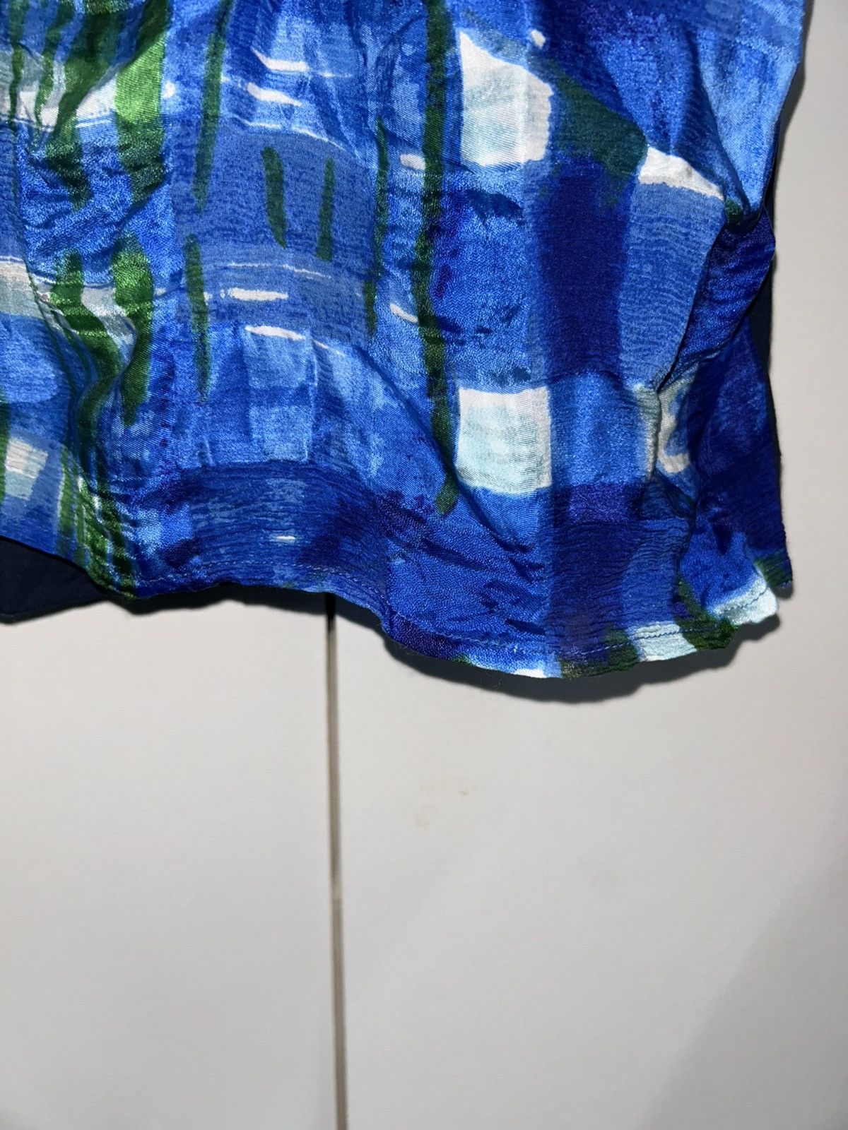 Tsumori Chisato Sleeveless Abstract Plaid Blue Green Dress Size XL / US 12-14 / IT 48-50 - 10 Thumbnail