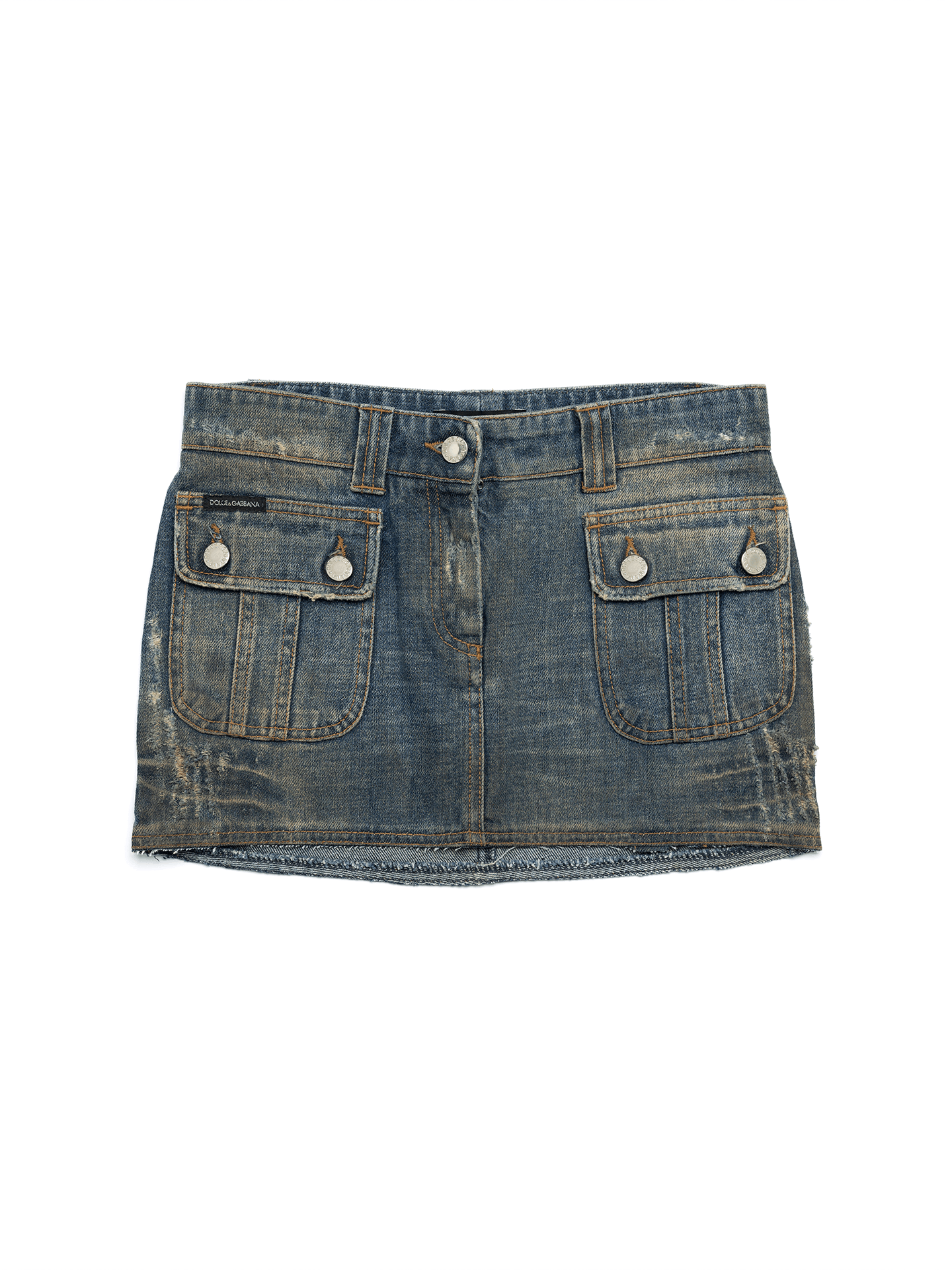 Dolce & Gabbana Dolce&Gabbana leather pocket denim mini skirt Size 26" / US 2 / IT 38 - 1 Thumbnail