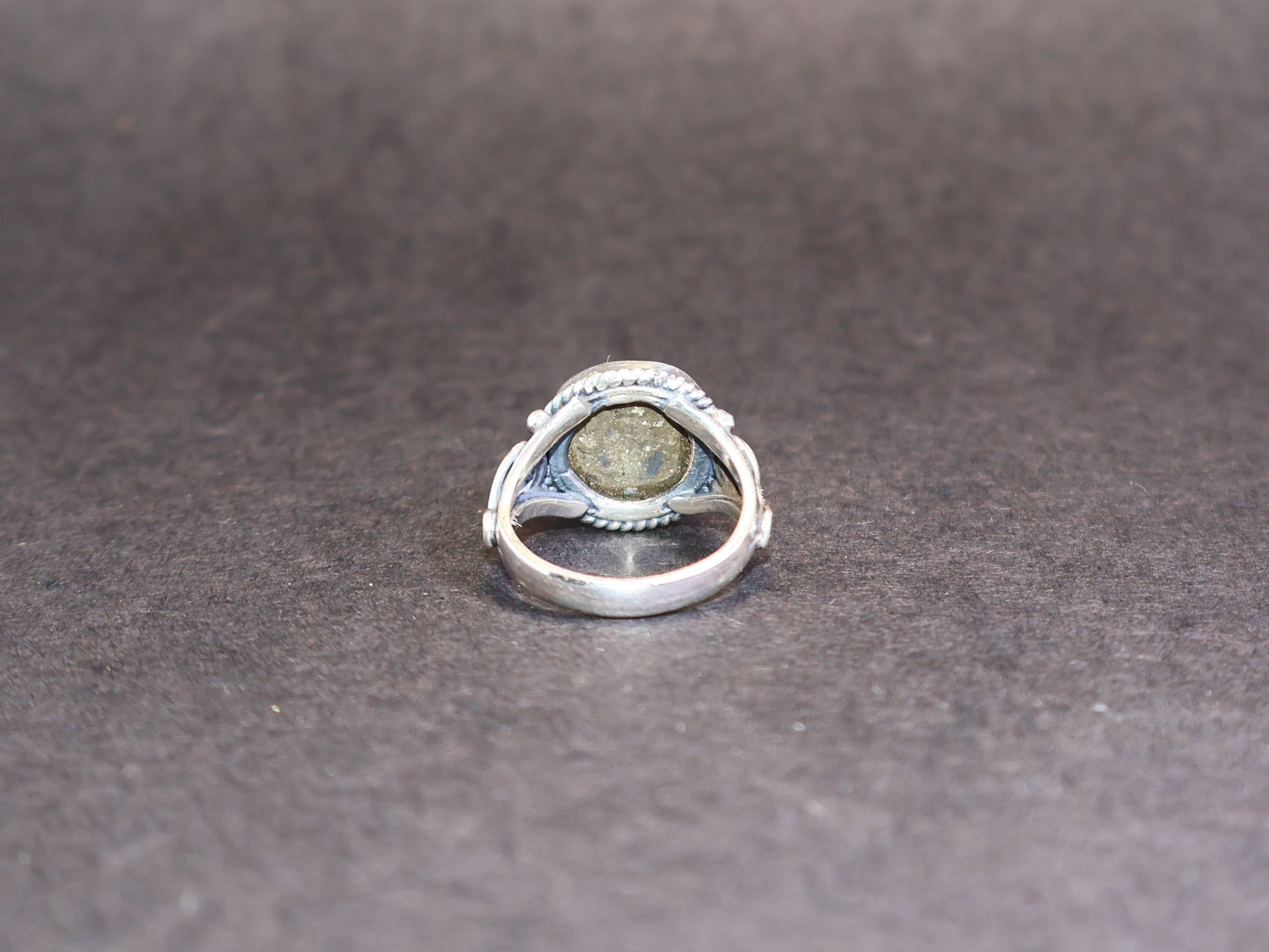Handmade Pyrite ring, Round ring, Sterling Silver Handmade Gemstone Size ONE SIZE - 5 Thumbnail