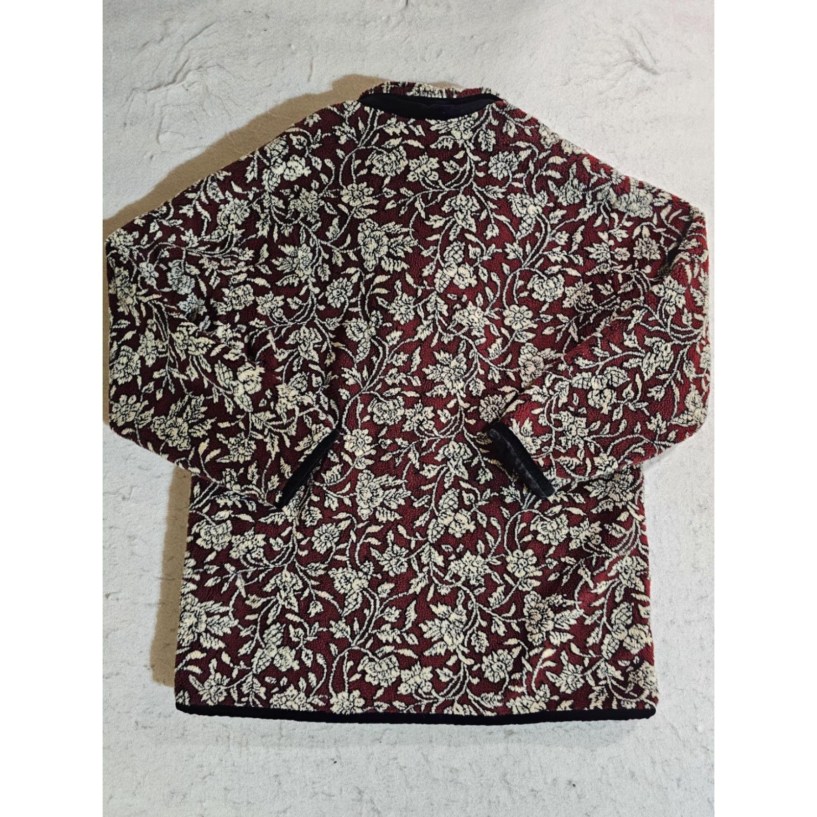 Vintage VINTAGE Tsunami Red Floral Design Fleece Jacket Womens Size Large Cardigan Mock Neck Long Sleeve Size L / US 10 / IT 46 - 7 Thumbnail