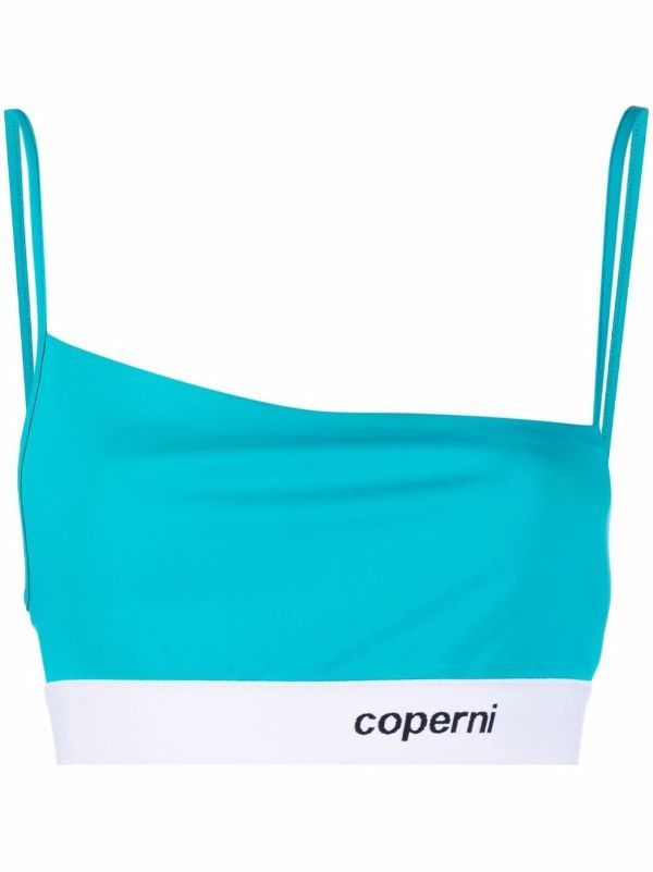 Coperni o1mle0524 Asymmetric Cropped Top in Turquoise Size M / US 6-8 / IT 42-44 - 1 Thumbnail