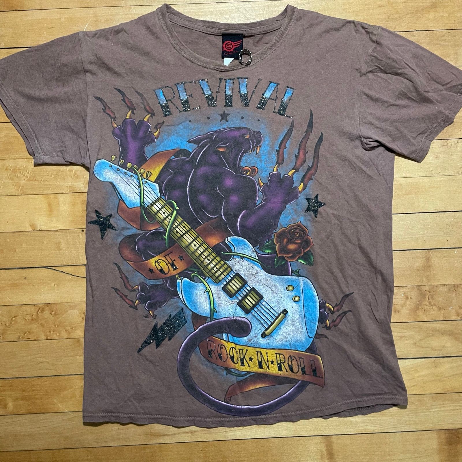 Ed Hardy Panther Guitar Graphic T Shirt Mens M Y2K Ed Hardy Style Size US M / EU 48-50 / 2 - 1 Thumbnail