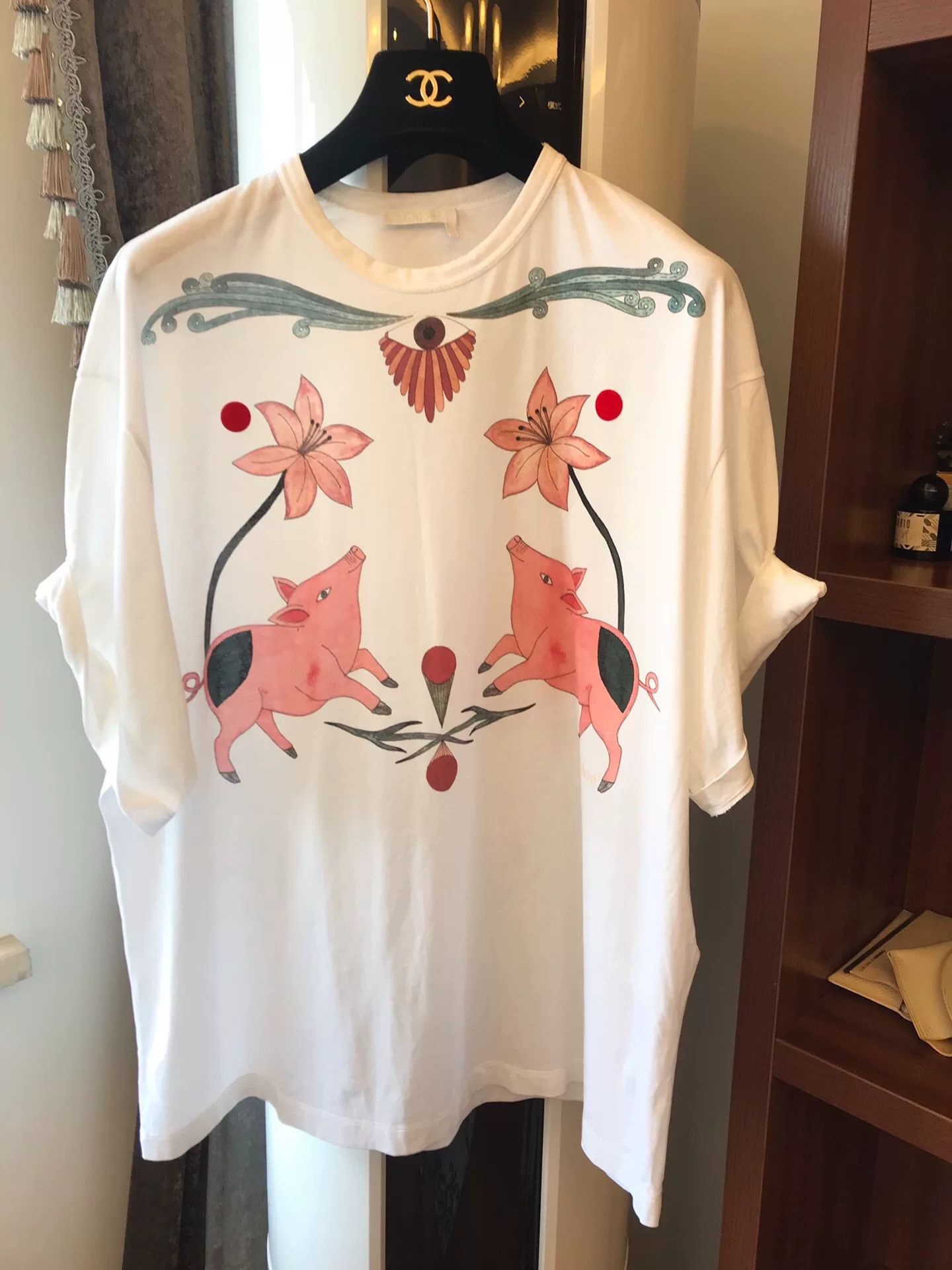 Chloe Chloe Star Style Pig Print T-Shirt Size S / US 4 / IT 40 - 1 Thumbnail