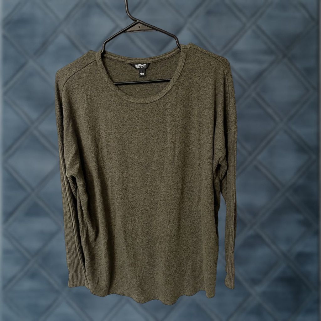 Buffalo David Bitton Women’s Buffalo David Bitton Shirt L Green Long Sleeve Round Neck Solid Size L / US 10 / IT 46 - 1 Thumbnail
