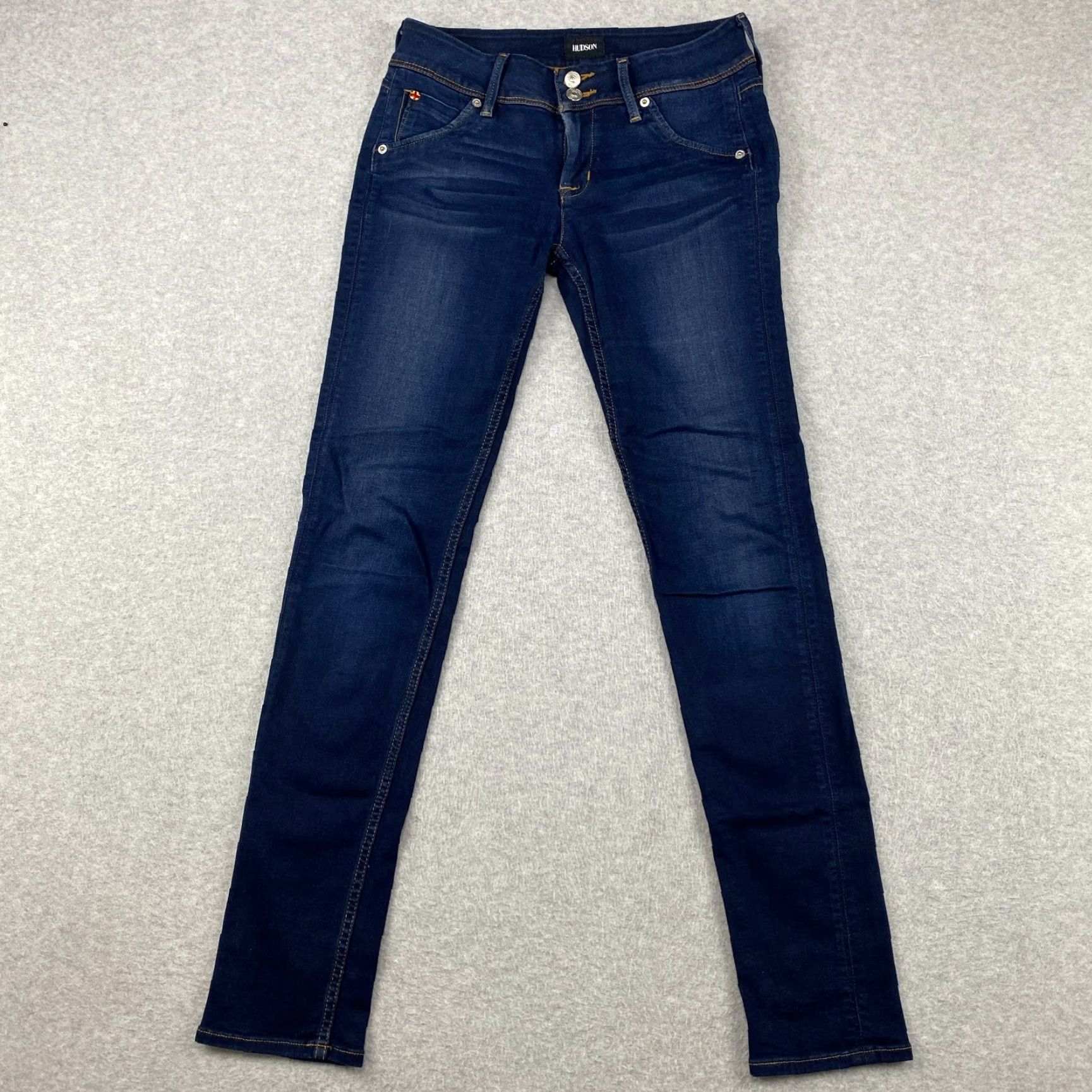 Hudson Hudson Collin Skinny Jeans Womens 26 Blue Low Rise Distress Stretch Denim Size 26" / US 2 / IT 38 - 2 Thumbnail