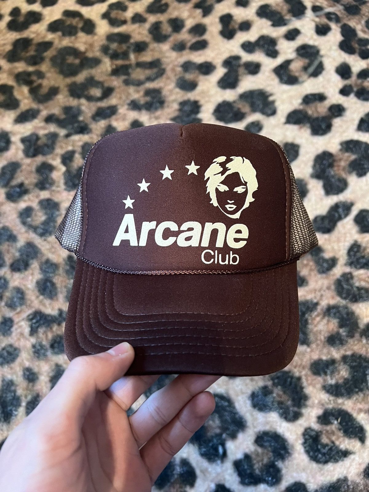 Vintage Arcane Club Trucker Hat Brown Puff Print Size ONE SIZE - 1 Thumbnail