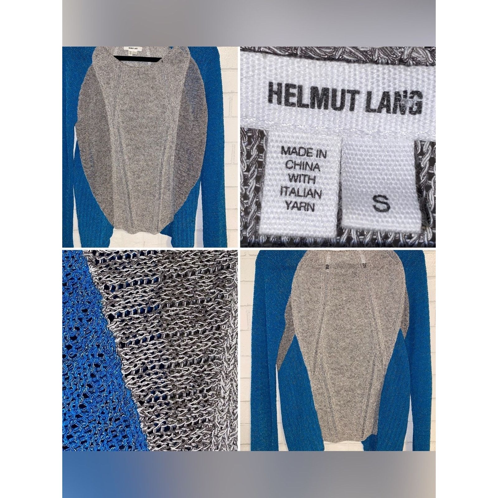 Helmut Lang Helmut Lang $345 Transparent Melange Knit Sweater Small EUC Size S / US 4 / IT 40 - 1 Thumbnail