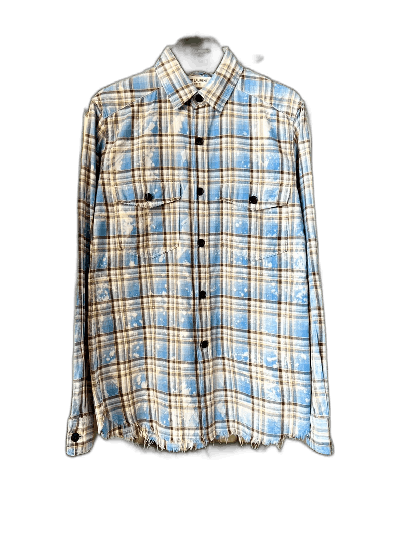 Saint Laurent Paris saint laurent 16ss blue plaid shirt-2507 Size US S / EU 44-46 / 1 - 7 Thumbnail