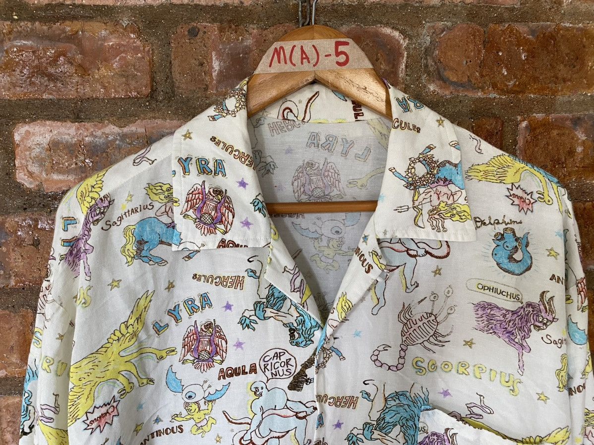 Iroquois Japan 🔥2000s Satanic Zodiac Punk sex Rayon camp collar Size US XL / EU 56 / 4 - 3 Thumbnail