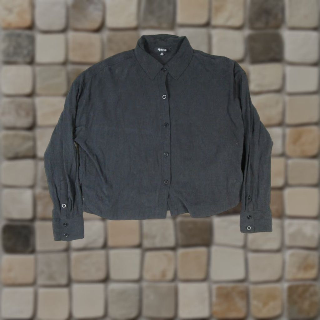Madewell VINTAGE Madewell Black Button-Up Shirt Womens 3XS Long Sleeve Collared Lyocell Basic Size XXS / US 00 / IT 34 - 1 Thumbnail