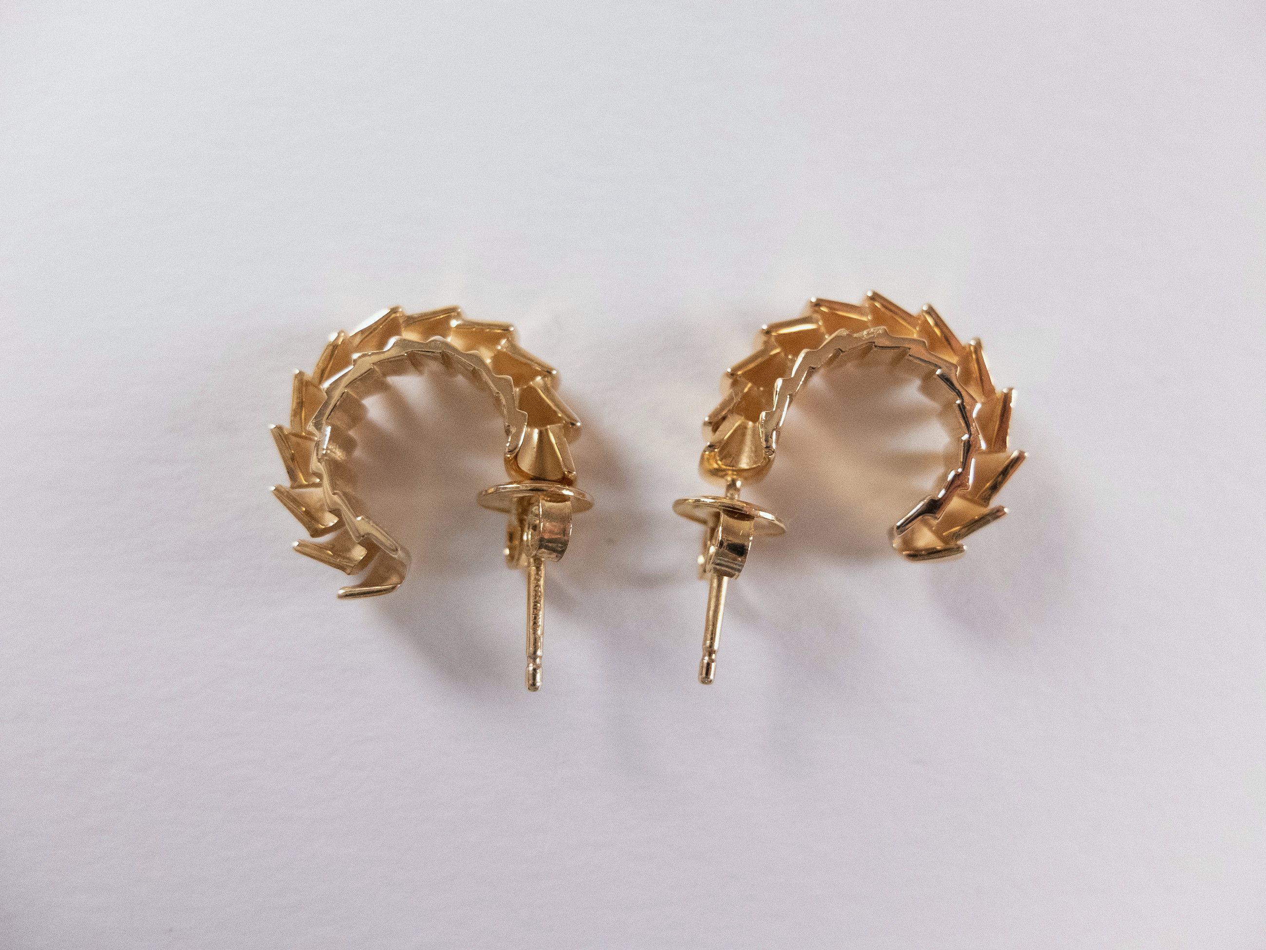 Bottega Veneta BOTTEGA VENETA Pleat gold plated silver twist hoop earrings Size ONE SIZE - 1 Thumbnail
