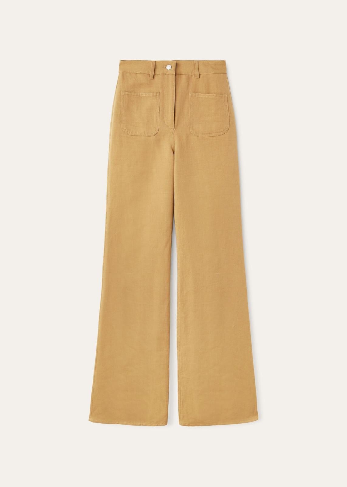 Loro Piana o1srvl11e0425 FAM8742 Linen Danbeth Trouser in Light Brown Size 28" / US 6 / IT 42 - 1 Thumbnail