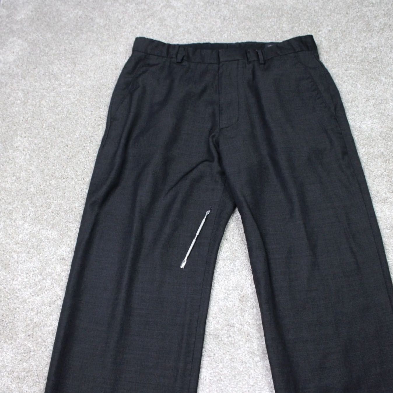 Banana Republic Banana Republic Dress Pants Mens 35x32 Black 100% Wool Flat Front Acetate Lined Size US 35 - 5 Thumbnail