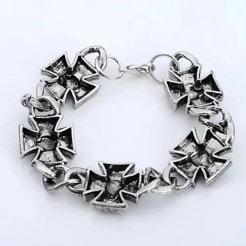 Jewelry Cross Shape Skull Pattern Bracelet Size ONE SIZE - 2 Thumbnail