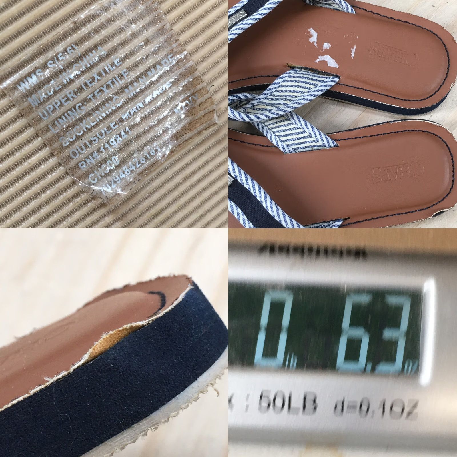 Chaps Chaps Sandals Womens 5-6 Casual Slip On Flip Flops Slippers Navy Blue Fabric Size US 6 / IT 36 - 9 Thumbnail