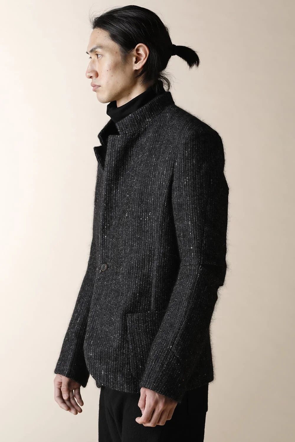 Individual Sentiments STAND COLLAR TUCK ARM JACKET - JK50-MW7_gray black Size US S / EU 44-46 / 1 - 3 Thumbnail