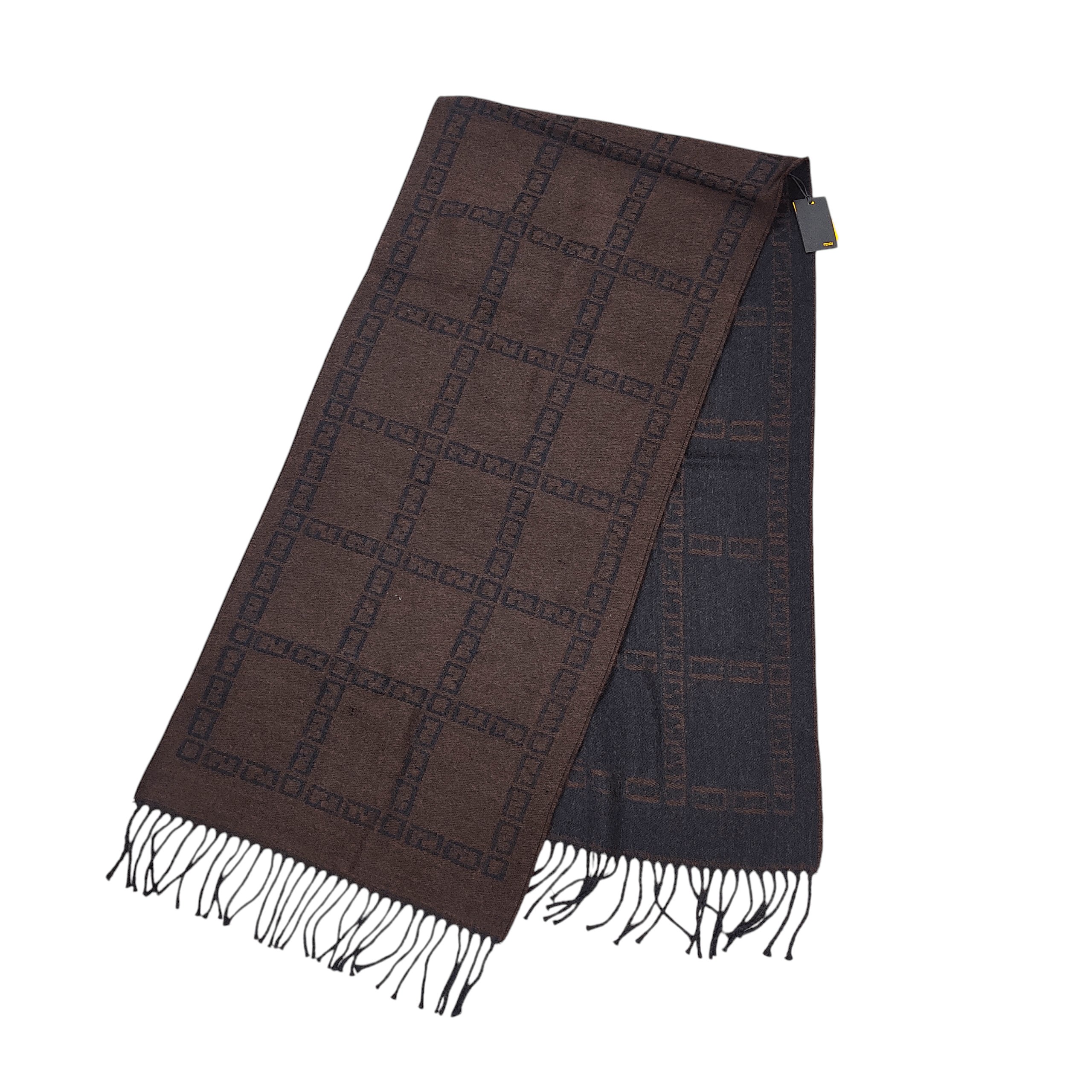 Fendi FENDI ZUCCA Monogram Cashmere Wool Muffler Scarf Size ONE SIZE - 2 Thumbnail