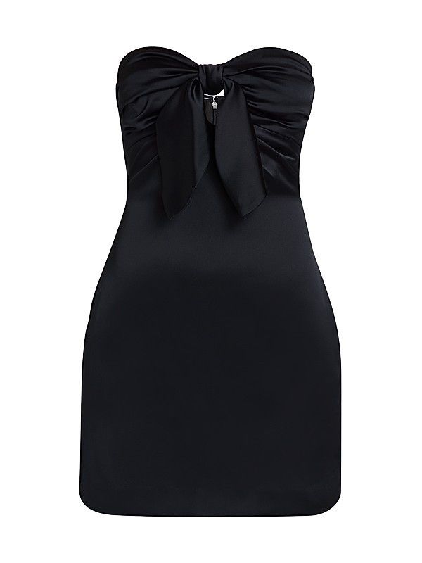 Ramy Brook Ramy Brook Orion Bow Dress Satin Black Mini Cocktail Party Size M / US 6-8 / IT 42-44 - 1 Thumbnail