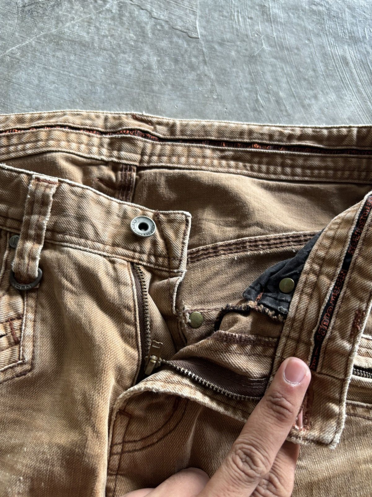 Japanese Brand nicole club for men washed faded khakis brown japanese punk Size US 32 / EU 48 - 4 Thumbnail