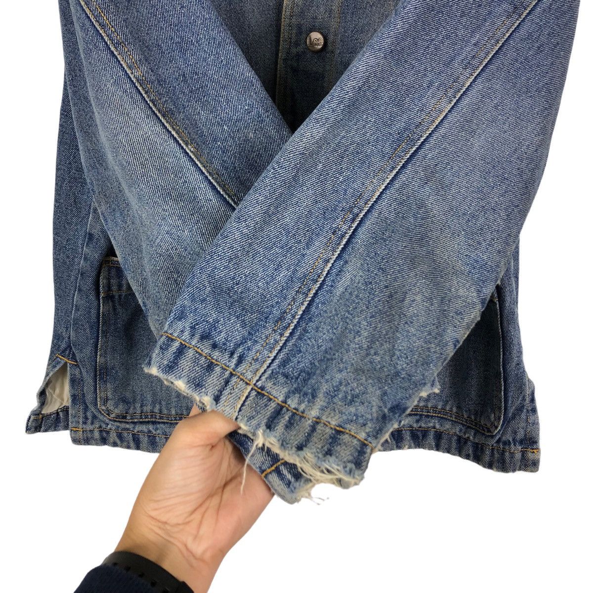 Japanese Brand 🔥90’s Biker Denim Jacket Chore Work Issey Miyake Design Size US L / EU 52-54 / 3 - 11 Thumbnail