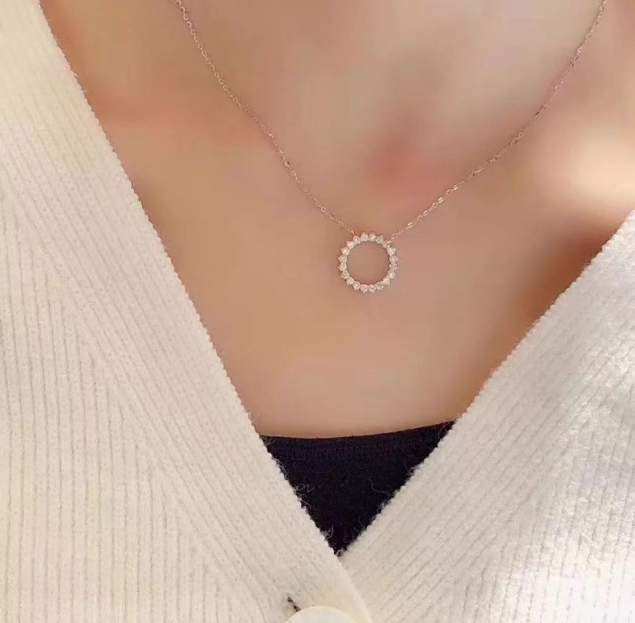 Tiffany & Co. Tiffany & Co. Open Circle Diamond Sunflower Necklace Size ONE SIZE - 8 Thumbnail