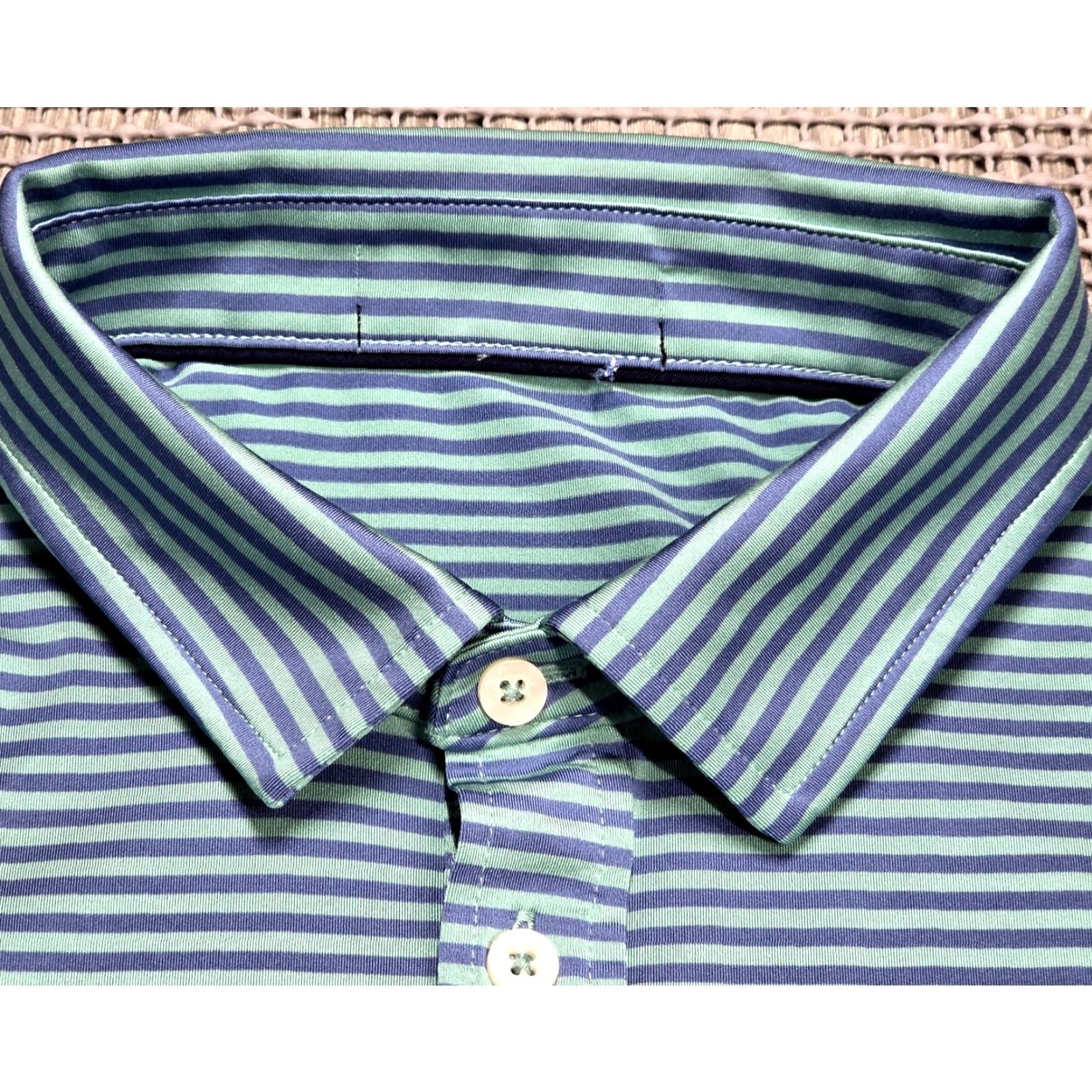 Ralph Lauren Ralph Lauren RLX Polo Performance Blue Teal Stripe Shirt Men Short Sleeve L Polo Golf Shirt Size US L / EU 52-54 / 3 - 6 Thumbnail