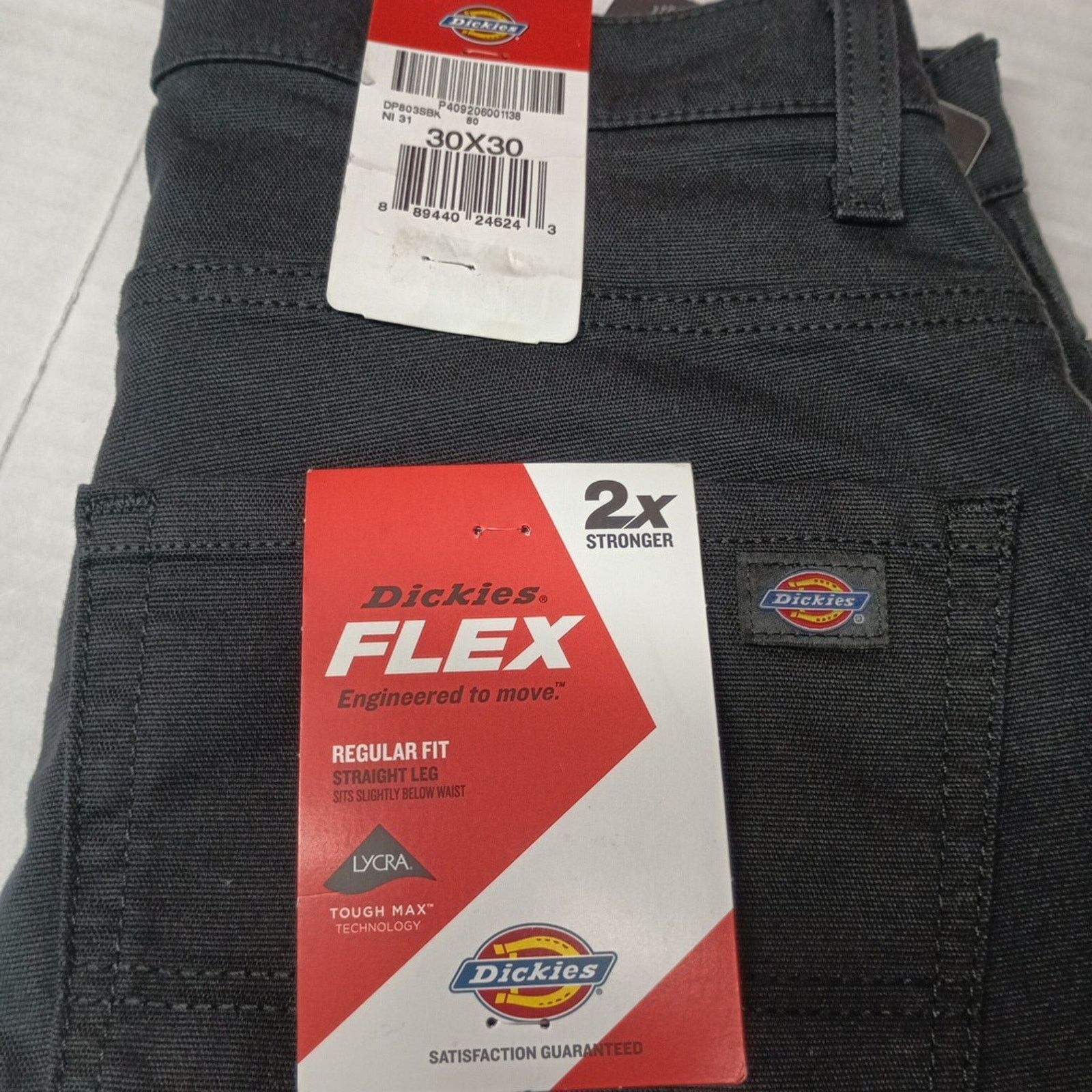 Dickies Dickies Flex 2X Stronger Pants Men's 30x30 Black Regular Fit Size US 30 / EU 46 - 2 Thumbnail