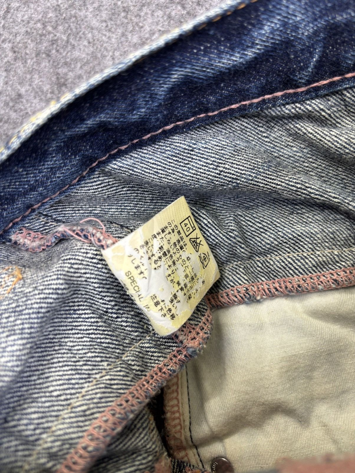 Japanese Brand 💥Double Waist💥Antgauge Rare Fades Distressed Denim F799 Size 29" - 14 Thumbnail