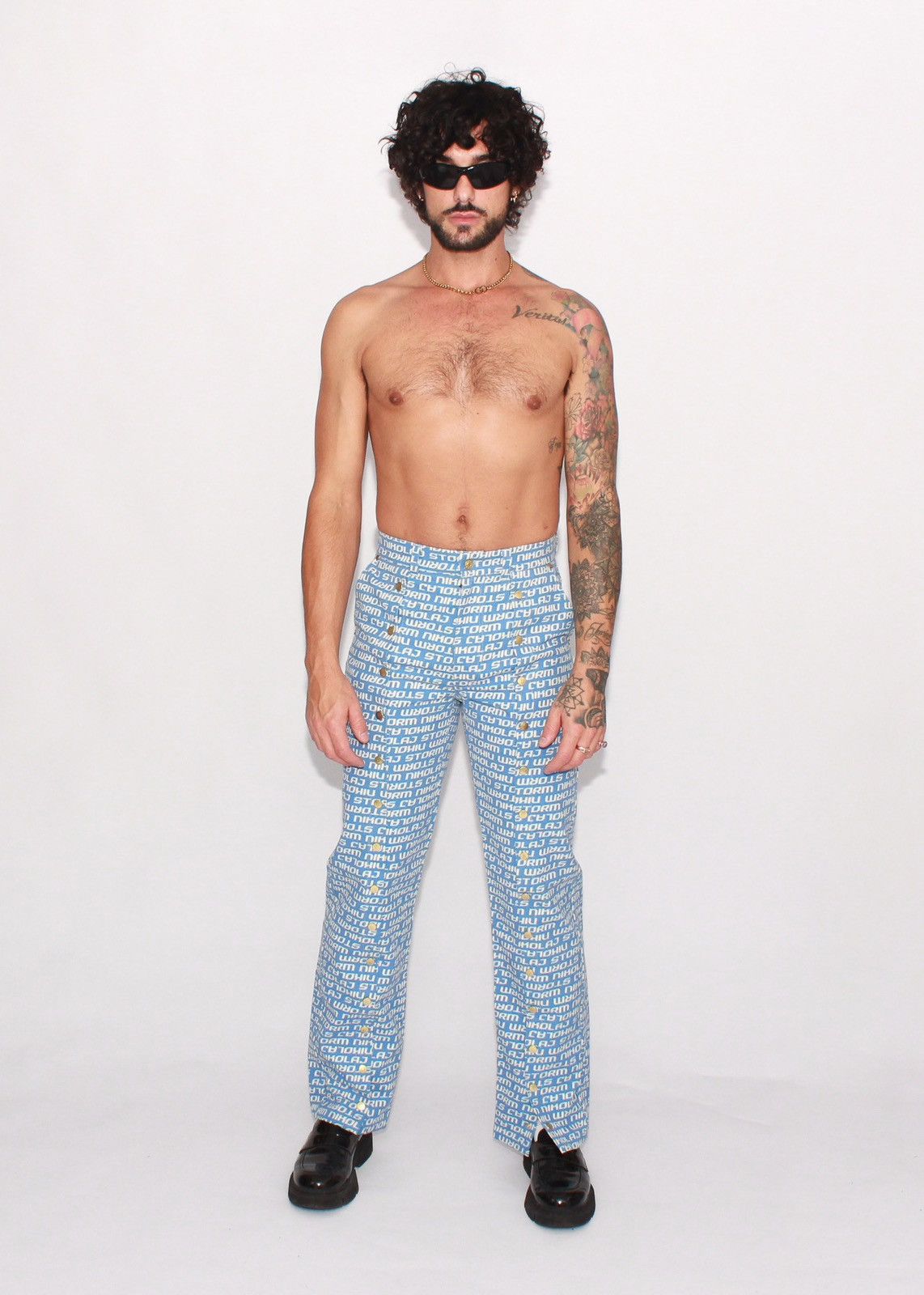 Pre-owned Grailed Ds! Ss23 Nikolaj Storm Chaco Monogram Denim Pants