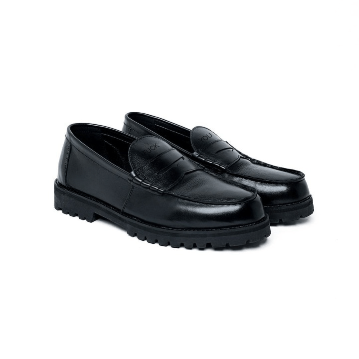 Designer × Leather Bids Classic Blacc FU Loafers Size US 9 / EU 42 - 2 Thumbnail