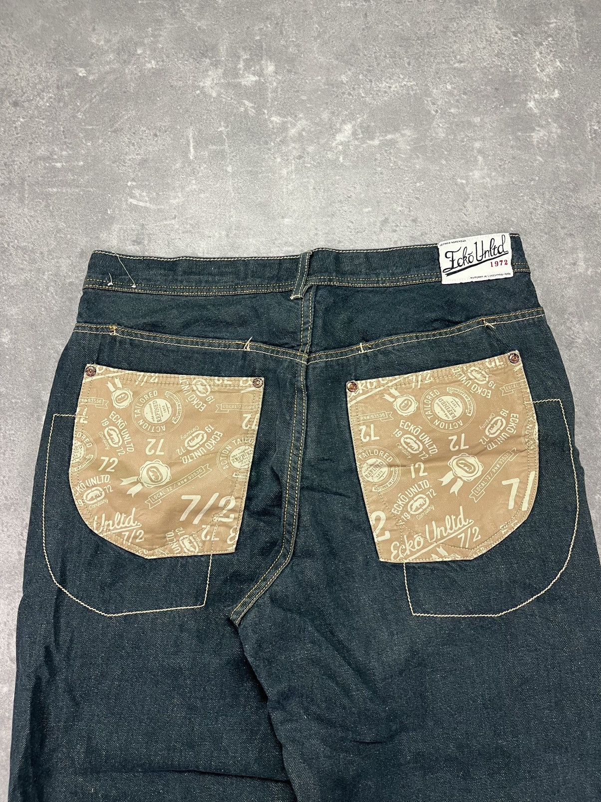 Ecko Unltd. Ecko Unltd. Printed Pockets Linen Baggy Denim Jeans 36 Size US 36 / EU 52 - 10 Thumbnail