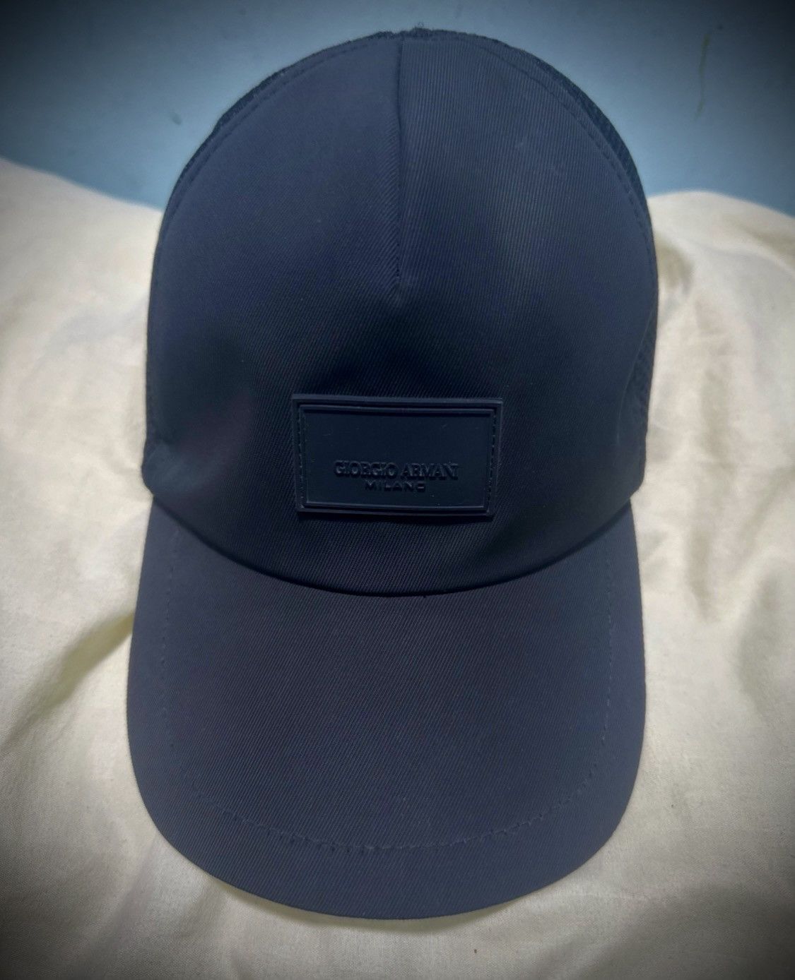 Giorgio Armani GIORGIO ARMANI Solid Pattern Cap , leather logo , Adjustable Size ONE SIZE - 1 Thumbnail