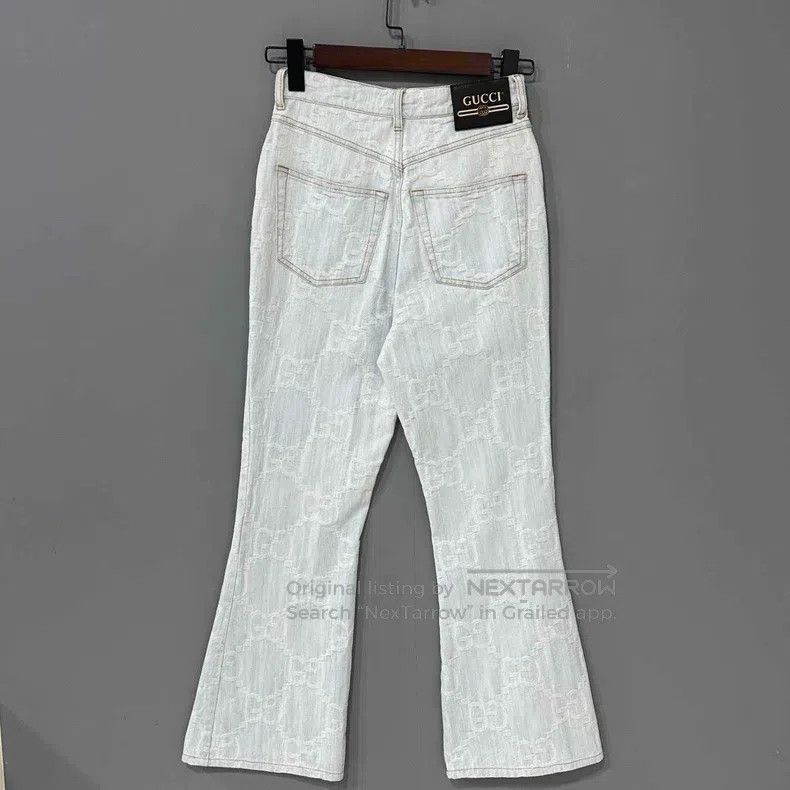 Gucci Gucci Full print light blue jeans Size 23" - 3 Thumbnail