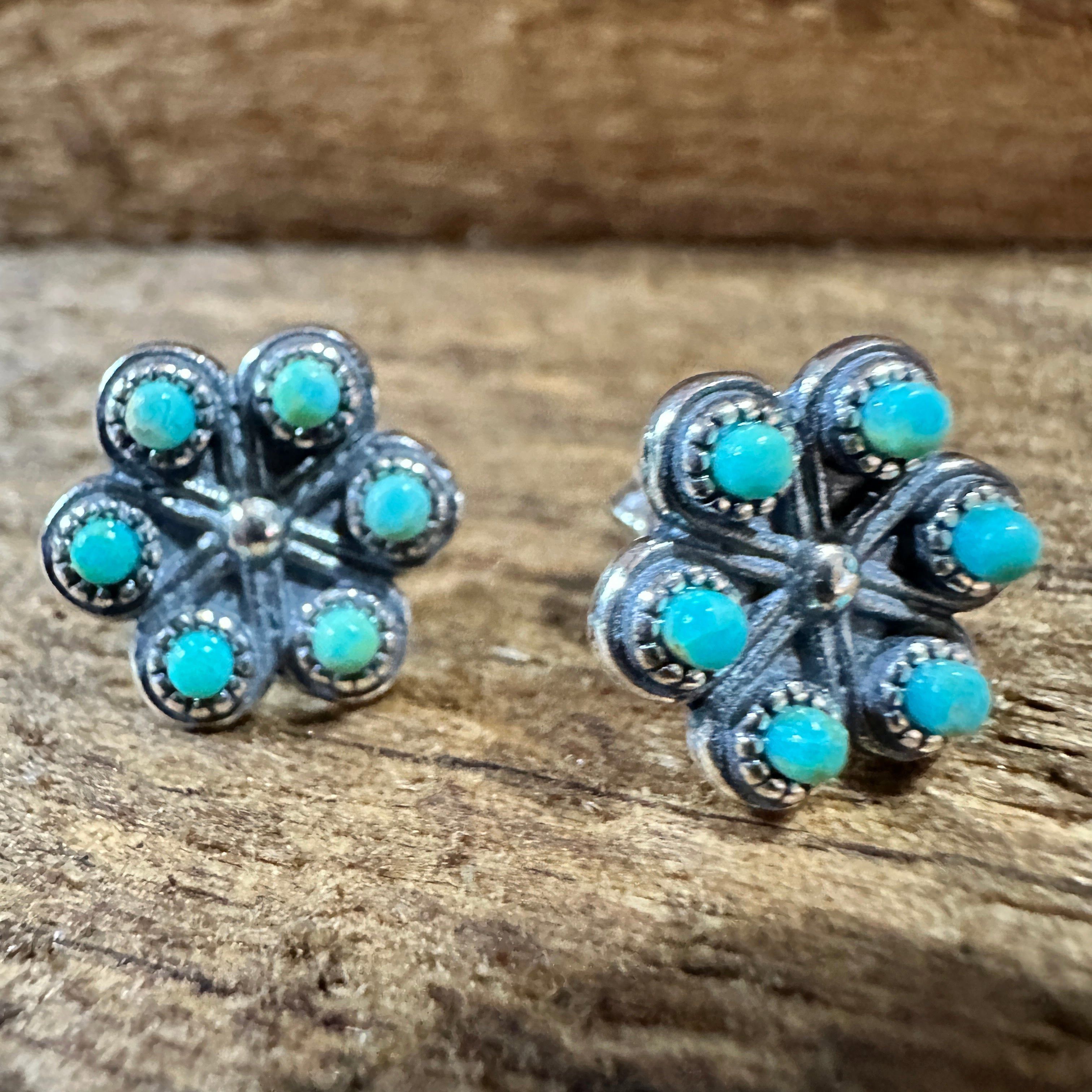 Other Iris Blossom Turquoise Silver Studs Size ONE SIZE - 2 Thumbnail
