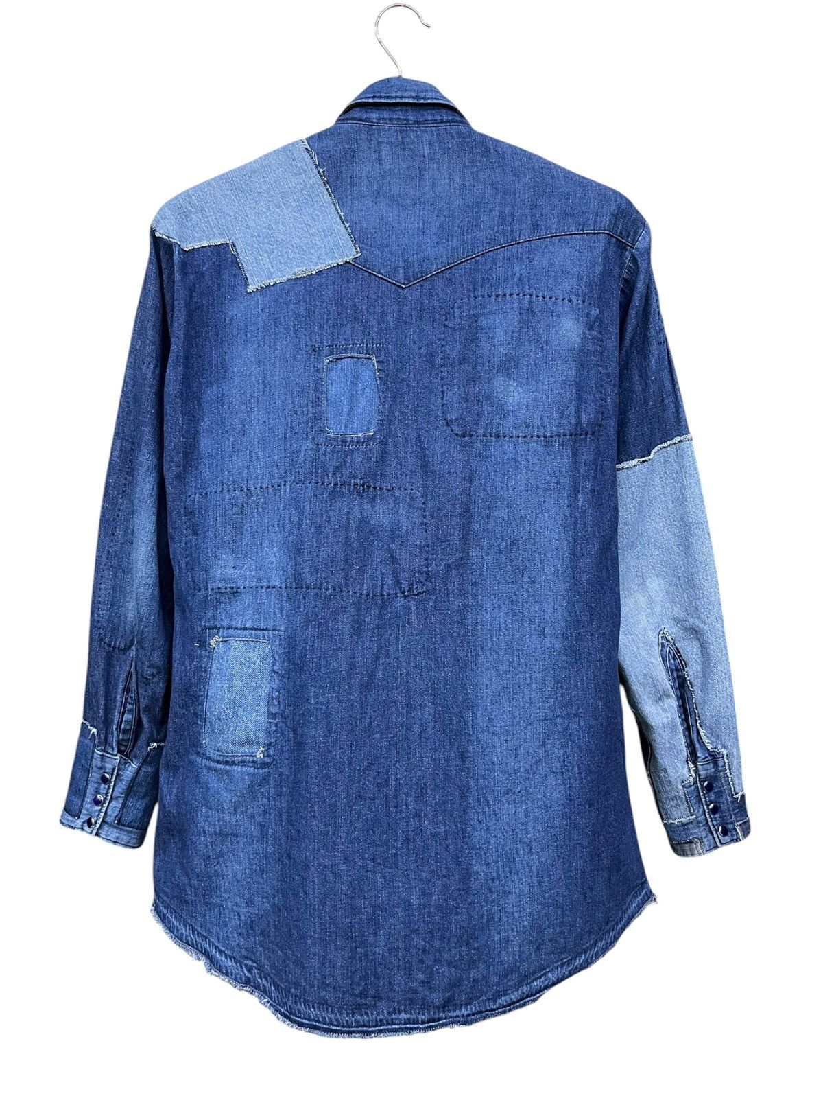 Blue Blue Japan Blue Blue Japan Boro Patchwork Denim Pearl Snap Shirt Size US S / EU 44-46 / 1 - 8 Thumbnail