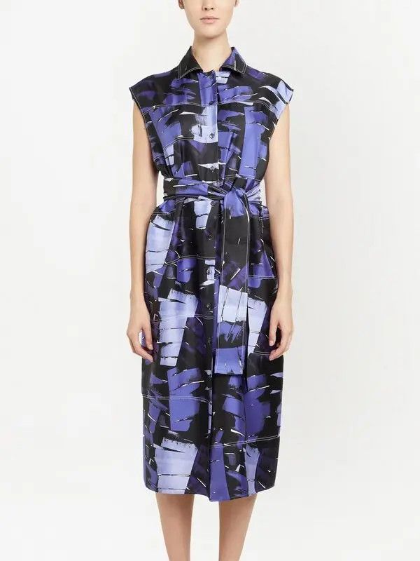 Salvatore Ferragamo o1y0326 Midi Dress in Multicolor Size S / US 4 / IT 40 - 2 Thumbnail