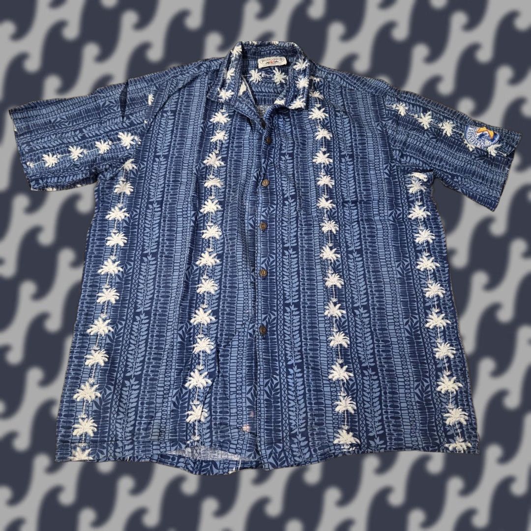 Vintage Pacific Legend Shirt Mens XL Blue Hawaiian Palm Tree Aloha Made in Hawaii USA Size US XL / EU 56 / 4 - 1 Thumbnail