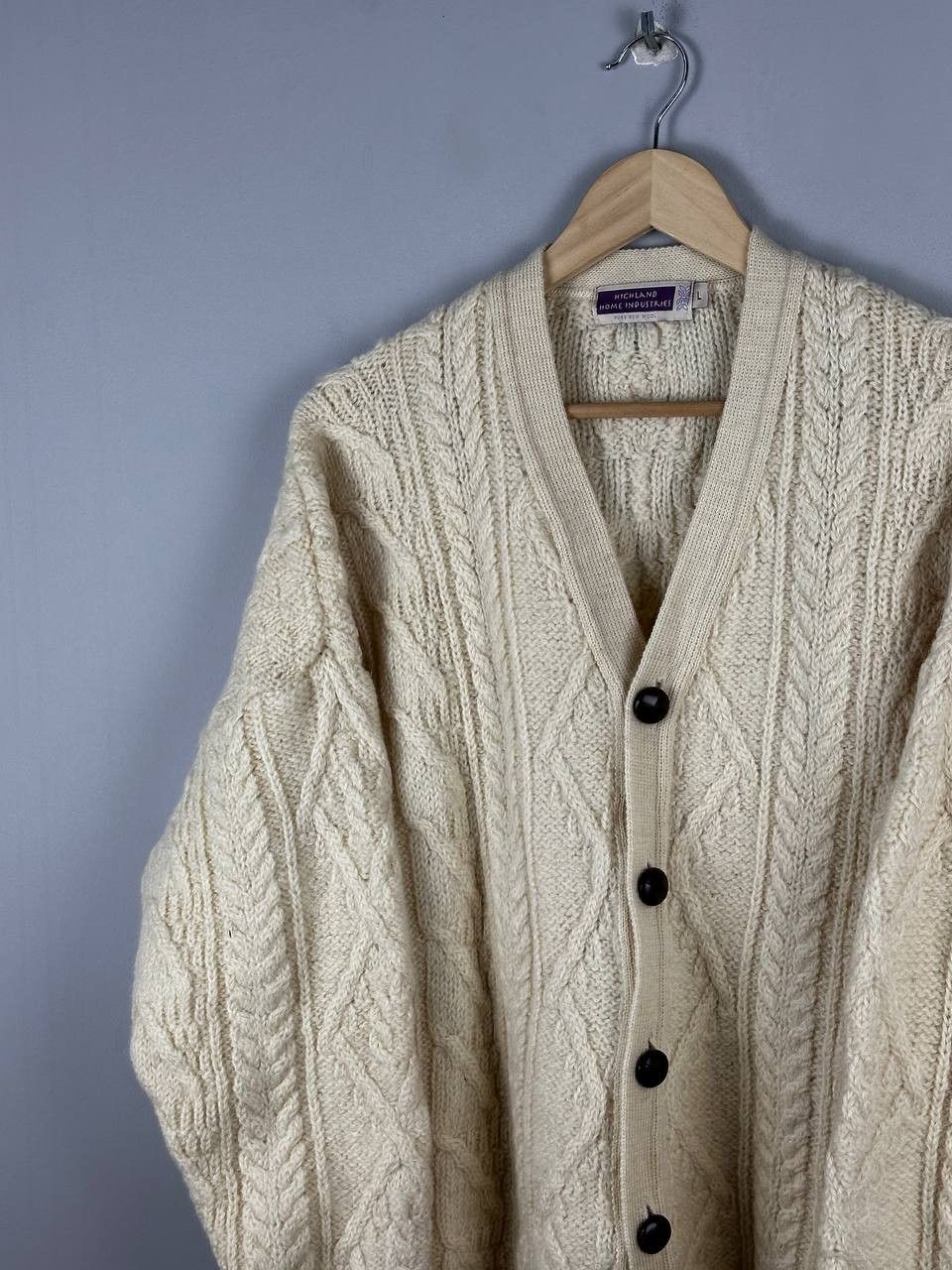 Highland Highland Home Industries 90s Made In Scotland Knit Cardigan Size US L / EU 52-54 / 3 - 3 Thumbnail