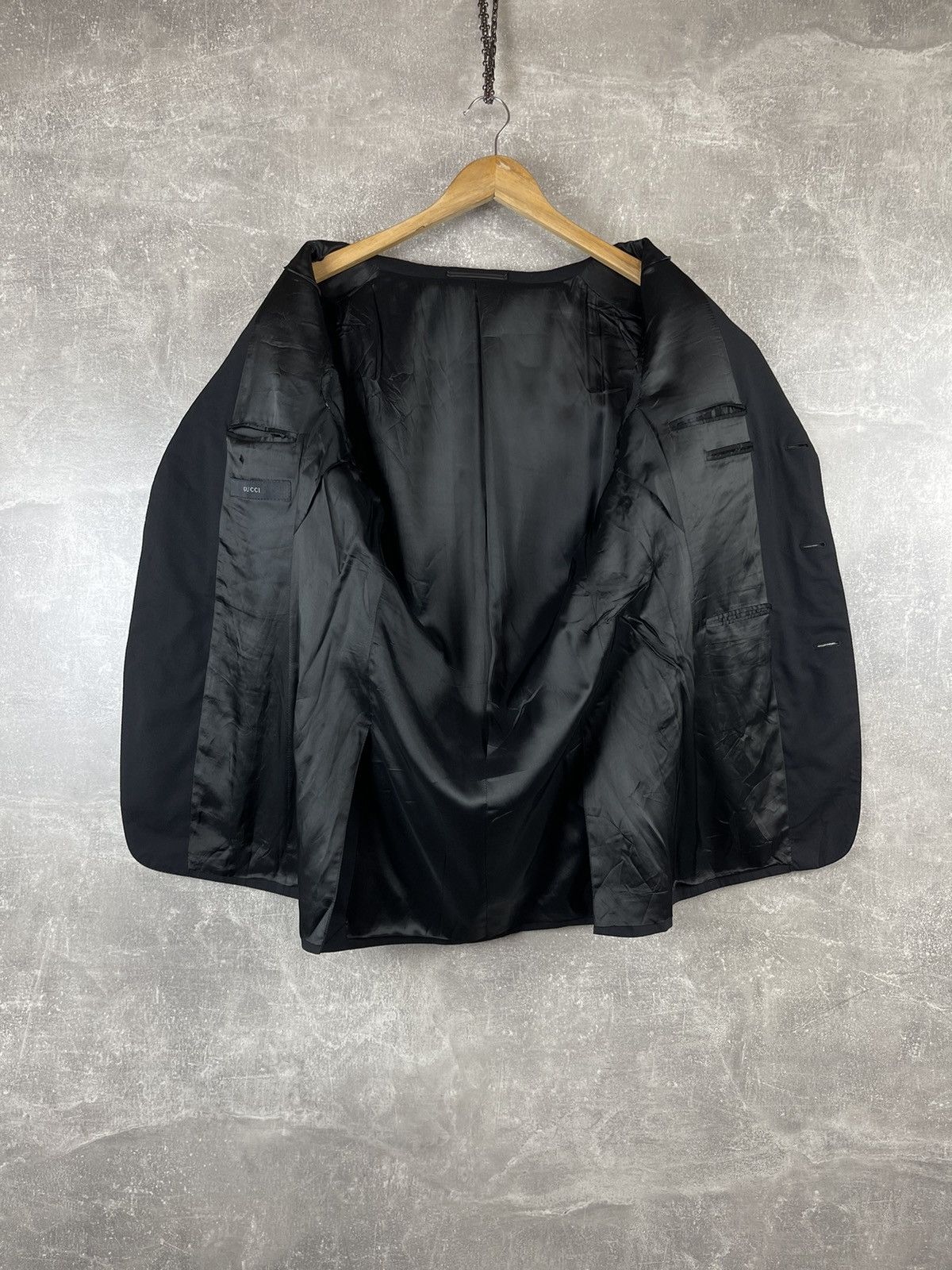 Gucci Gucci Wool Black Luxury 3 Button Blazer Tom Ford Era Size 46R - 10 Thumbnail
