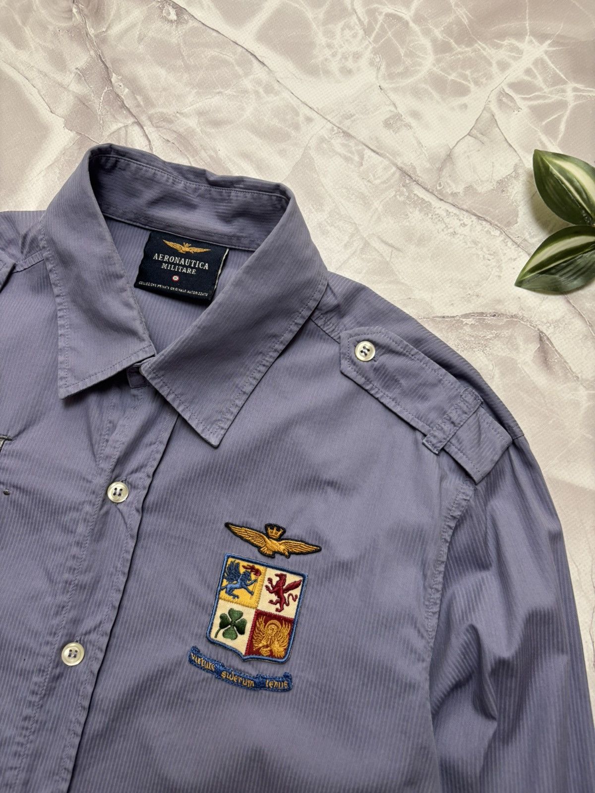 Aeronautica Militare Aeronautica Militare Uniform Shirt Made in Italy Blue-Gray M Size US M / EU 48-50 / 2 - 5 Thumbnail