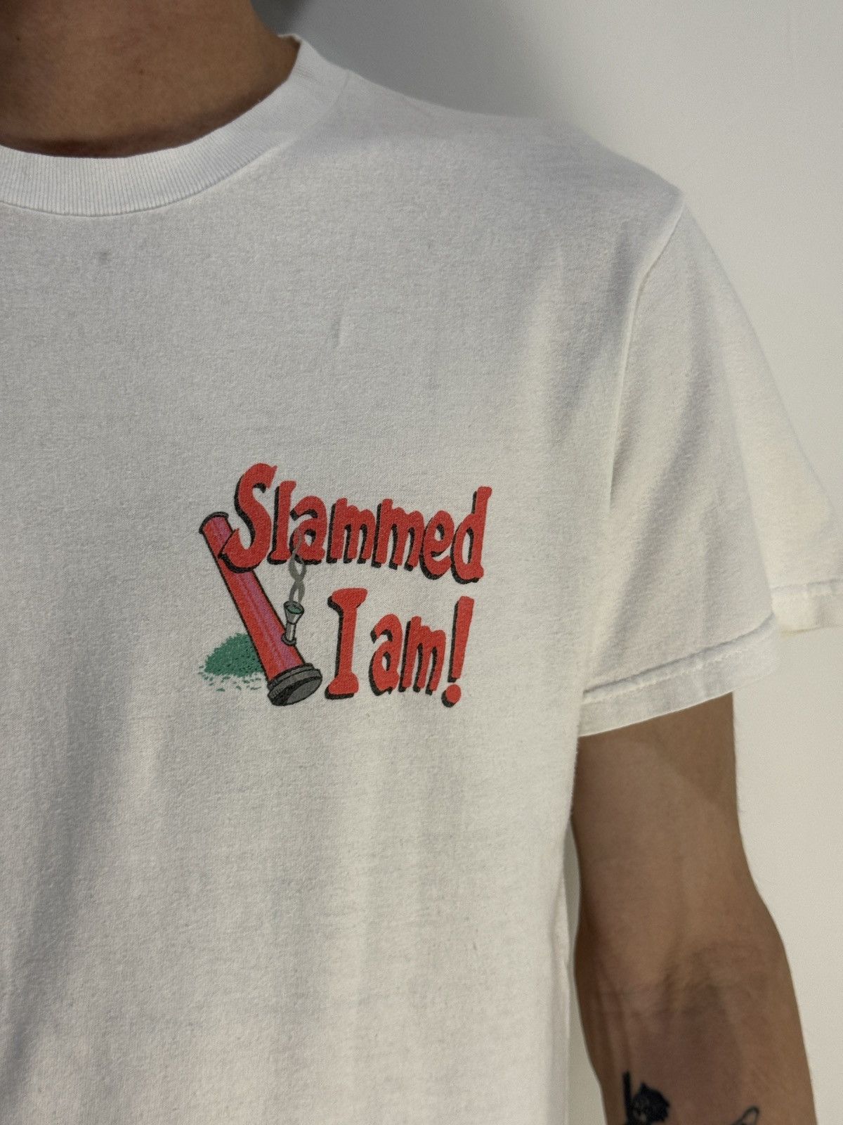 Vintage Vintage 2000’ Slammed Smoke Bong Tshirt Size US M / EU 48-50 / 2 - 3 Thumbnail