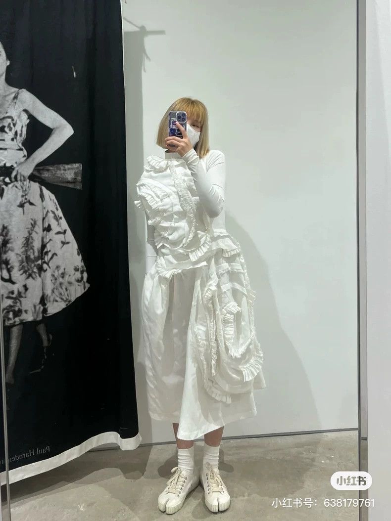 Comme des Garcons Comme Des Garcons size S Big rose lace skirt Size 23" - 5 Thumbnail