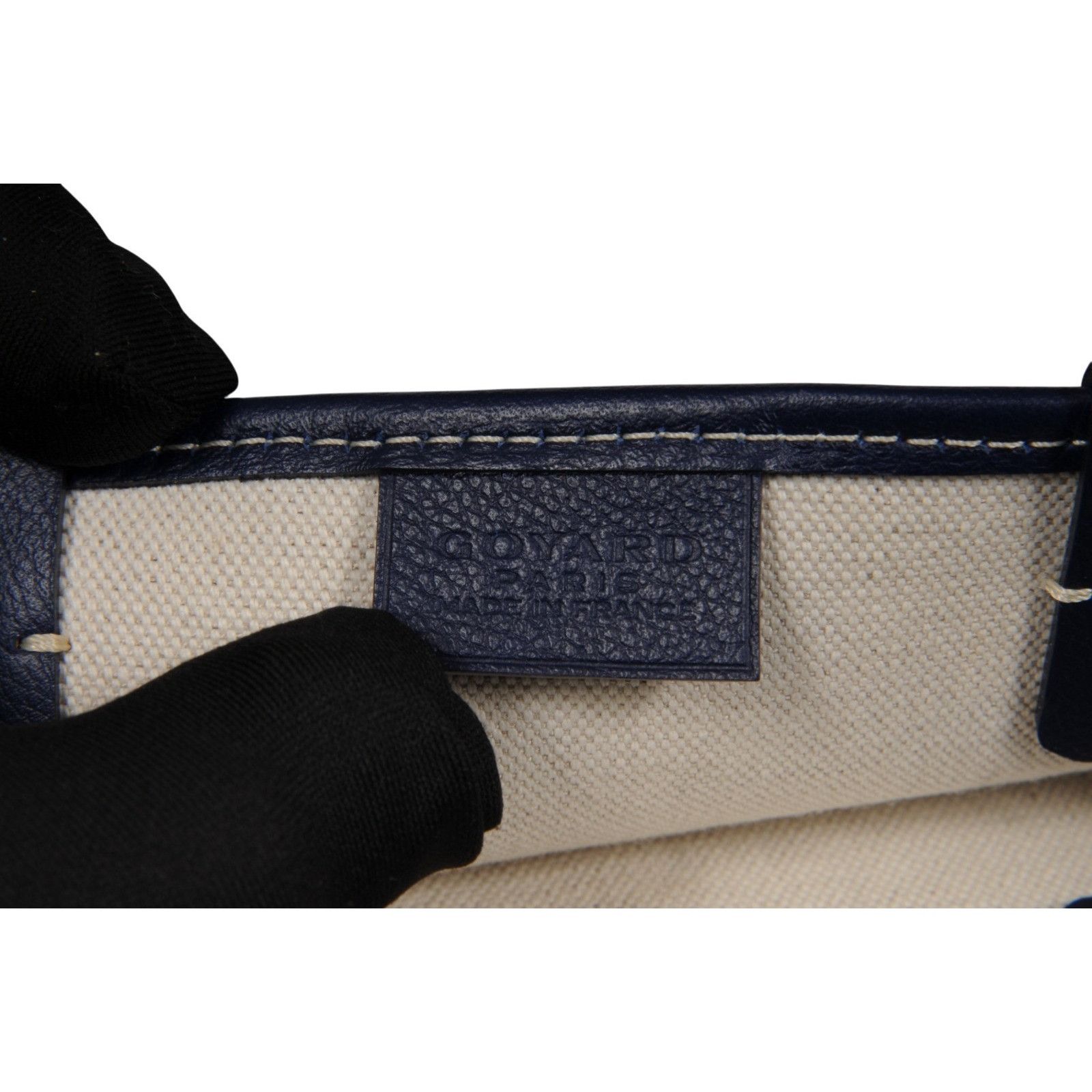 Goyard Mini Poitier Tote Navy Bag Blue Goyardine Reversible Size ONE SIZE - 13 Thumbnail