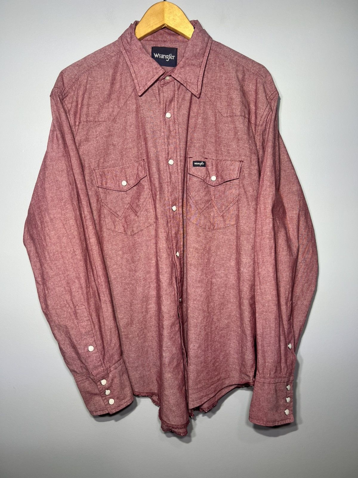 Wrangler Wrangler Shirt Men’s Sz XL Red Long Sleeve Pearl Snap Rough Size US XL / EU 56 / 4 - 2 Thumbnail