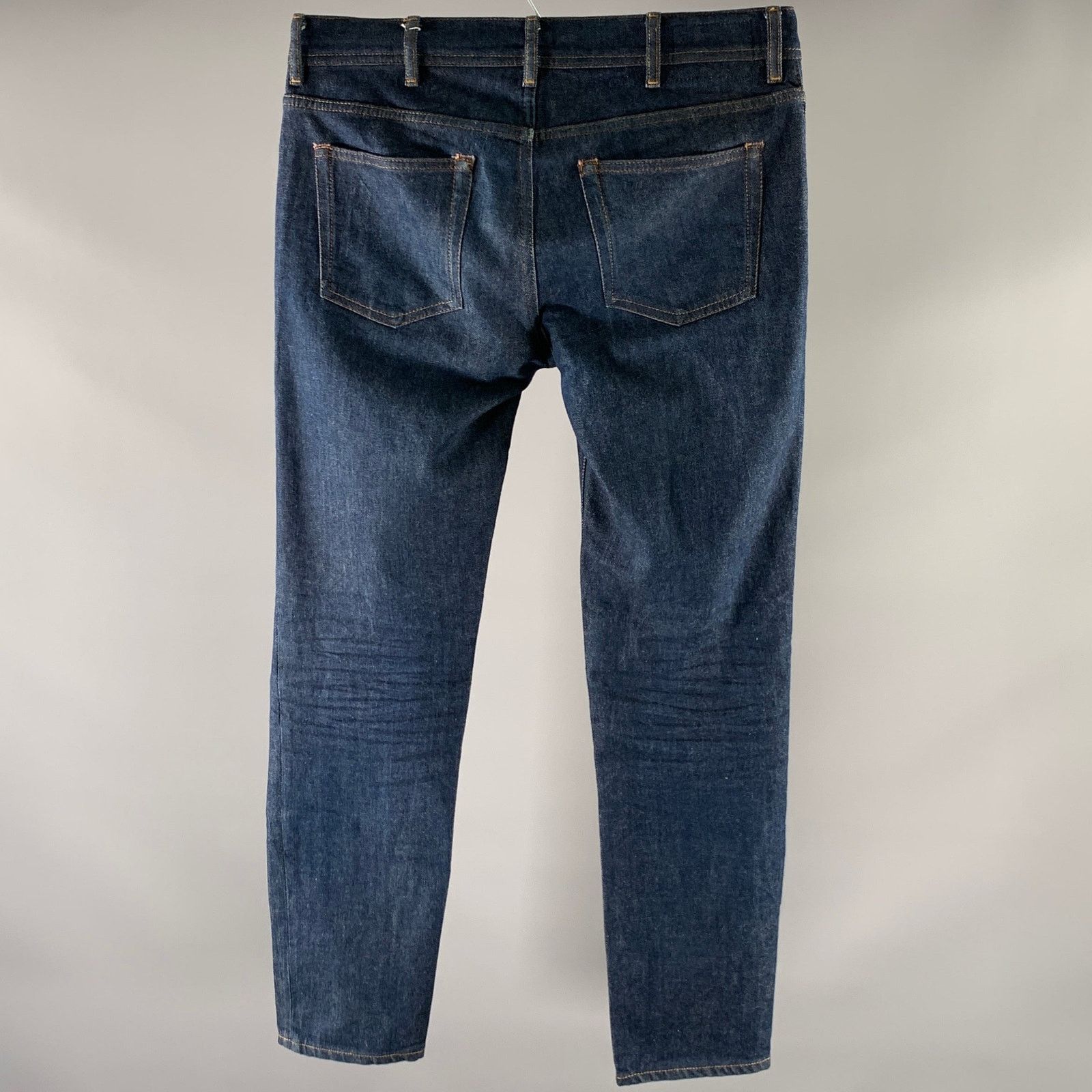 Acne Studios ACNE Size 31 Navy Indigo Contrast Stitch Slim Fit Jeans Size US 31 - 2 Thumbnail