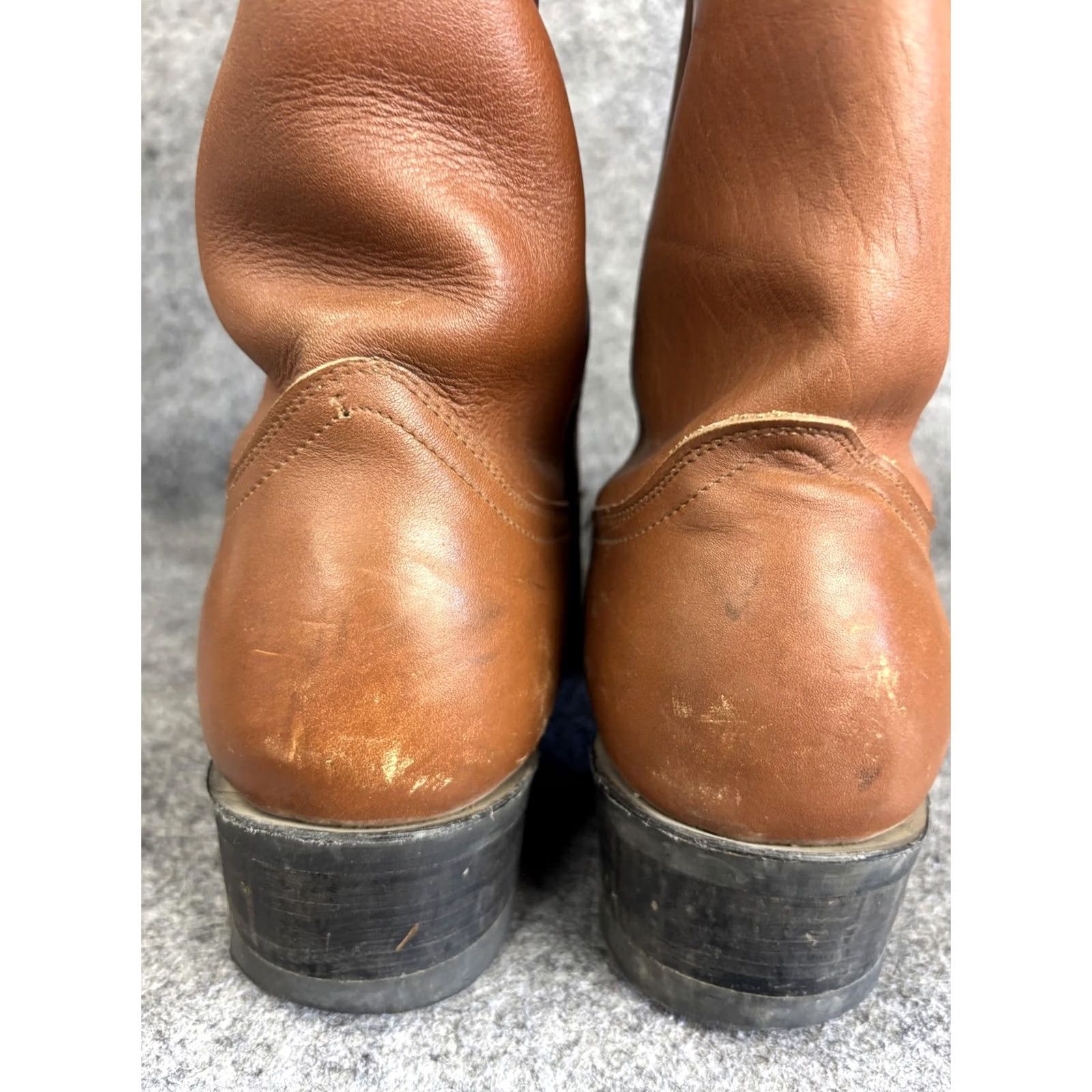 Vintage Cowtown Mens Size 11 Brown Leather Pull On Work Western Boots Oil Resistant Rubber Sole Size US 11 / EU 44 - 4 Thumbnail
