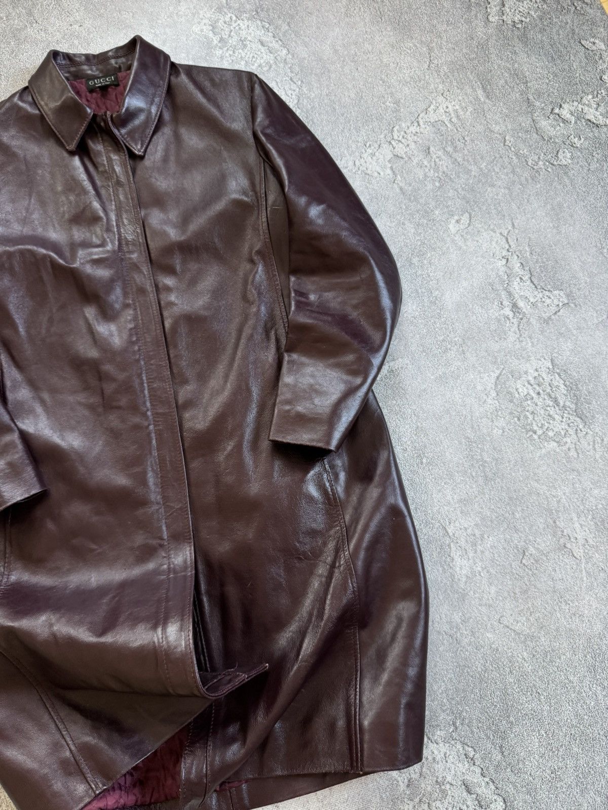 Gucci Gucci 46size retro vintage leather coat zip jacket 90s Size L / US 10 / IT 46 - 4 Thumbnail